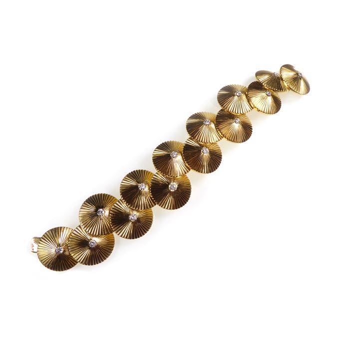 Marchak   - Gold and diamond cone link bracelet | MasterArt